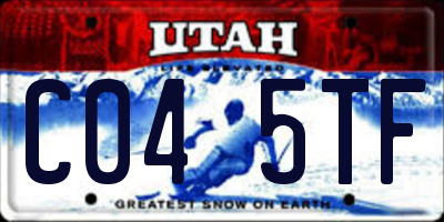 UT license plate C045TF