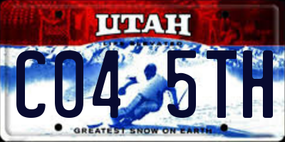 UT license plate C045TH
