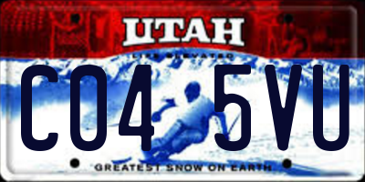 UT license plate C045VU