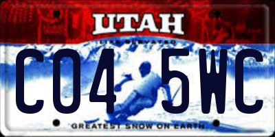 UT license plate C045WC