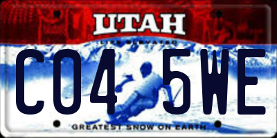 UT license plate C045WE