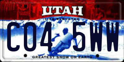 UT license plate C045WW