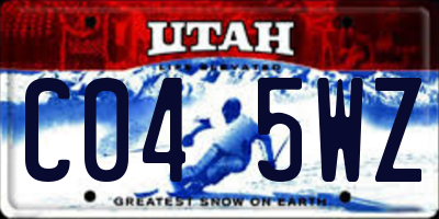 UT license plate C045WZ