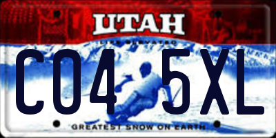 UT license plate C045XL