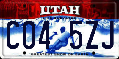 UT license plate C045ZJ