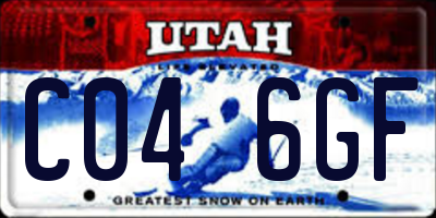 UT license plate C046GF