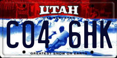 UT license plate C046HK