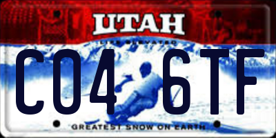 UT license plate C046TF