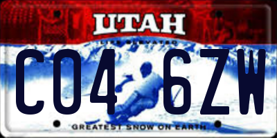 UT license plate C046ZW