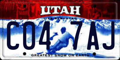UT license plate C047AJ
