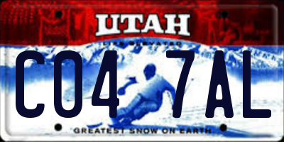 UT license plate C047AL