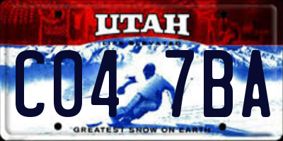 UT license plate C047BA