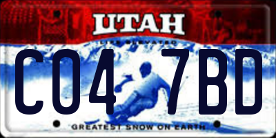 UT license plate C047BD
