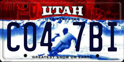 UT license plate C047BI