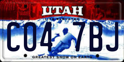 UT license plate C047BJ
