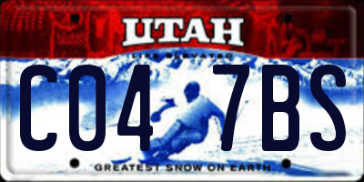 UT license plate C047BS