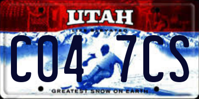 UT license plate C047CS