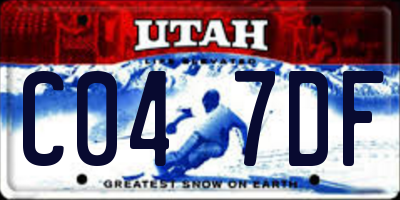 UT license plate C047DF