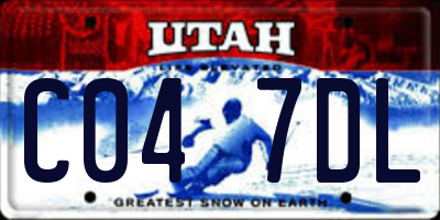 UT license plate C047DL