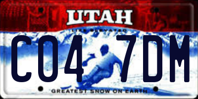 UT license plate C047DM