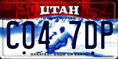 UT license plate C047DP
