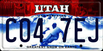 UT license plate C047EJ