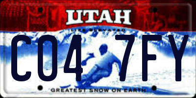 UT license plate C047FY