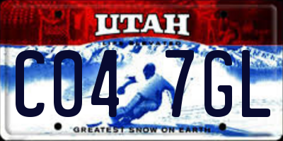 UT license plate C047GL