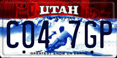 UT license plate C047GP