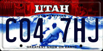 UT license plate C047HJ