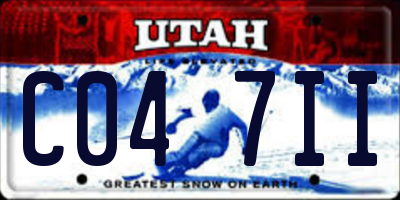 UT license plate C047II