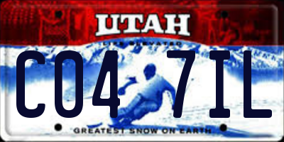 UT license plate C047IL