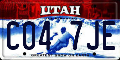 UT license plate C047JE