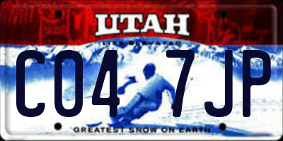UT license plate C047JP