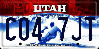 UT license plate C047JT