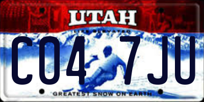 UT license plate C047JU