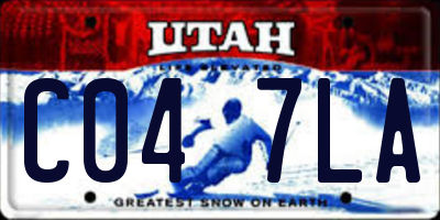 UT license plate C047LA