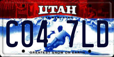 UT license plate C047LD