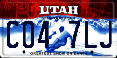 UT license plate C047LJ