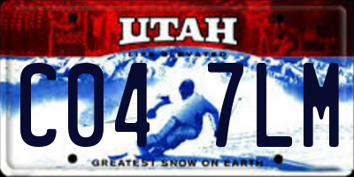 UT license plate C047LM
