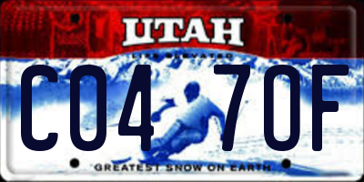 UT license plate C047OF