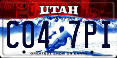 UT license plate C047PI