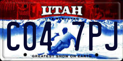 UT license plate C047PJ