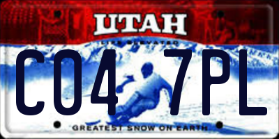 UT license plate C047PL