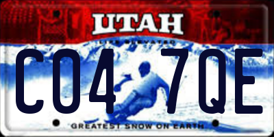 UT license plate C047QE