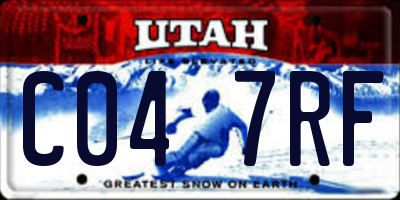UT license plate C047RF