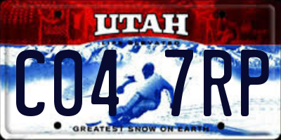 UT license plate C047RP