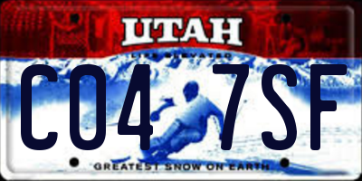 UT license plate C047SF