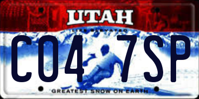 UT license plate C047SP