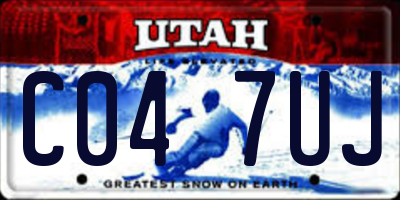 UT license plate C047UJ